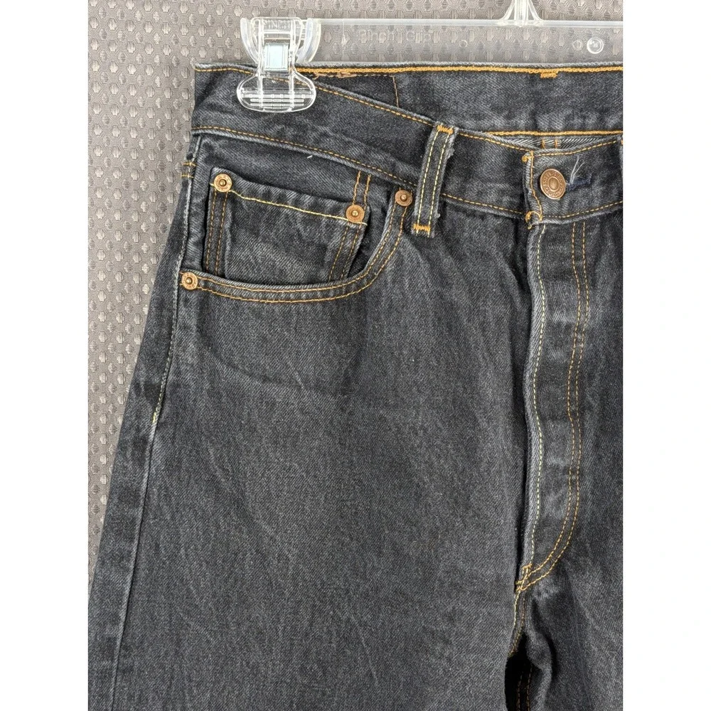 Levis 501XX Button Fly Jeans Mens 33x32 Faded Black Straight Fit Made in Mexico